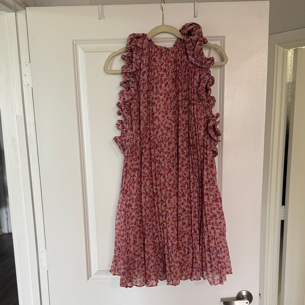 AMUR Pink Floral Backless Ruffled Sundress - Picture 3 of 3